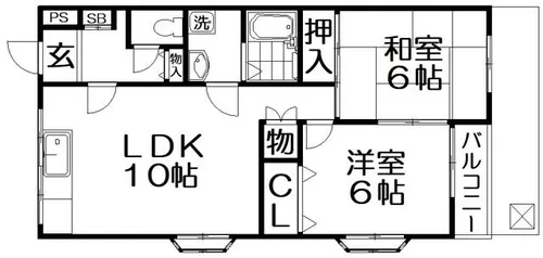 シャルマン楠葉【1階】の間取り