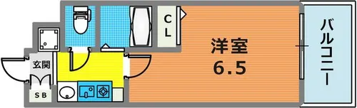 エステムコート三宮山手Ⅱソアーレ【206号室】の間取り