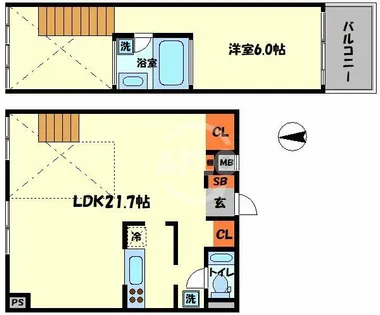 是空NAMBA NISHI【10階】の間取り