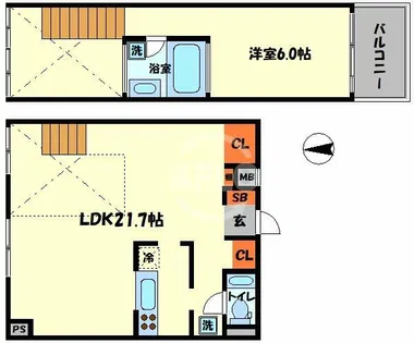 是空NAMBA NISHI【10階】の間取り