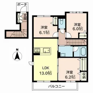 シャーメゾン広陵北【0201号室】の間取り