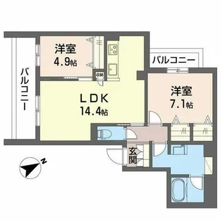 シャーメゾン スターセント【2階】の間取り
