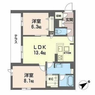 シャーメゾン スターセント【1階】の間取り