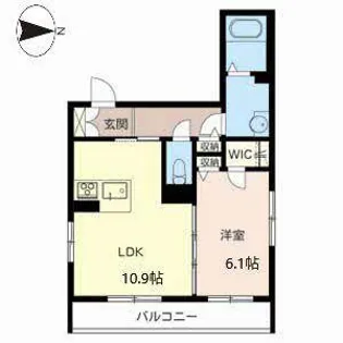 シャーメゾン花咲【0201号室】の間取り