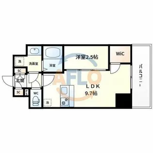 AFFLUENCE難波EAST【9階】の間取り
