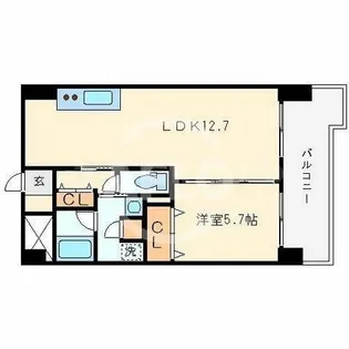 グランディールNAMBA【9階】の間取り