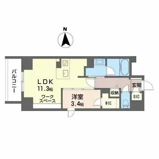 ロイヤルパークヒルズ上町【0301号室】の間取り