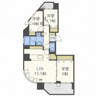 グランファーレ伏見グランシャリオ【3階】の間取り