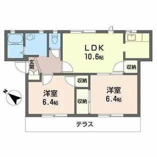 フレグランス今市【0102号室】の間取り