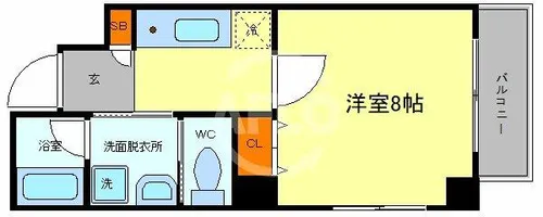 エイトステイツ玉造【4階】の間取り