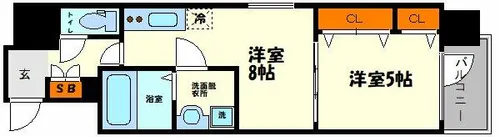 プレサンス心斎橋ニスト【14階】の間取り