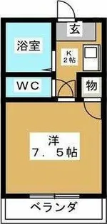 マイルーム稗田【206号室】の間取り