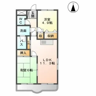 ドミールⅡ【2階】の間取り