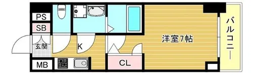 S-RESIDENCE大阪九条North【6階】の間取り