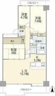 桃花台パークヒルズ四番館【202号室】の間取り