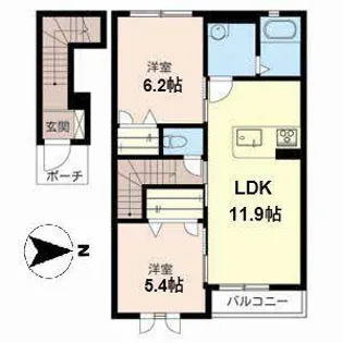 ラ・フルールII【2202号室】の間取り