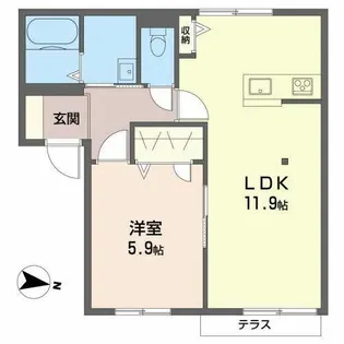 フレグランス オオトモ【0201号室】の間取り