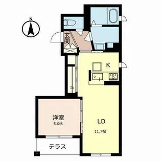 シオン 枚方【0102号室】の間取り