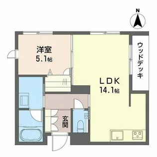 リーベン メーア【0105号室】の間取り