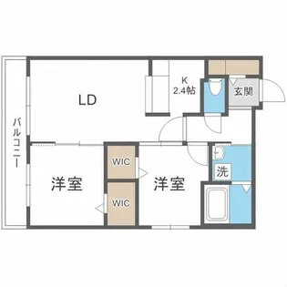 ヒューガ大通スイート【4階】の間取り