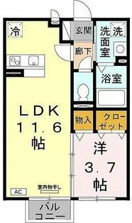 プティ・リヴィエール【1階】の間取り