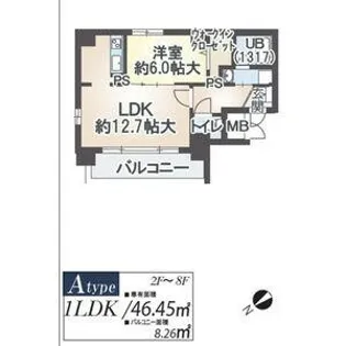 タカマツレジデンス鶴舞公園【2階】の間取り