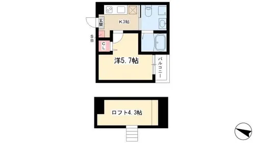 アルファ中村公園【1階】の間取り
