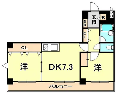 イトーピア三宮アーバンステージ【5階】の間取り
