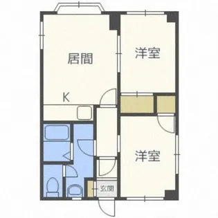 ハイツペアシティ石山【2階】の間取り