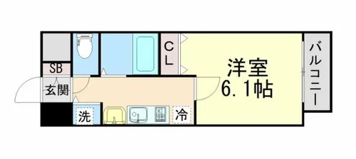プレミアムコート神戸三宮【903号室】の間取り