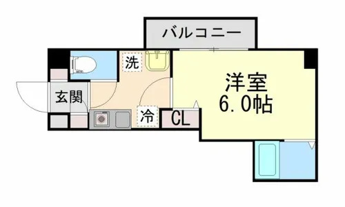 ラムール六甲山ノ手【201号室】の間取り