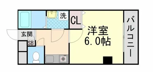 ラムール六甲山ノ手【2階】の間取り