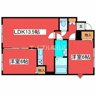 ル・シール月寒【105号室】の間取り