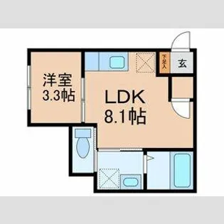 ARTE久留米【1階】の間取り