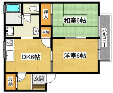 コーポ米田A棟【1階】の間取り