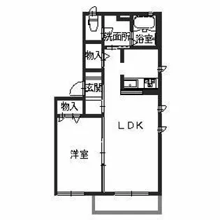 ブールバール 福町 I号館【A201号室】の間取り