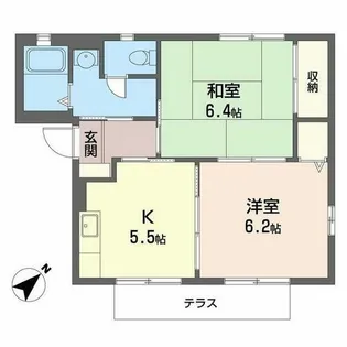 ニューハーヴェスト【1階】の間取り