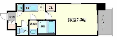 レジュールアッシュ福島CUEZ【6階】の間取り