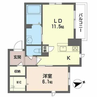 シャーメゾン 楓【0201号室】の間取り