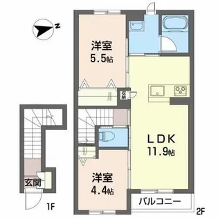 シャーメゾンコタニ【0207号室】の間取り