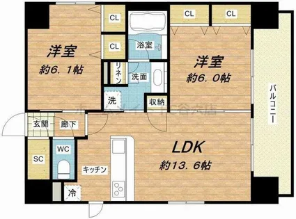 プレサンス四天王寺【12階】の間取り