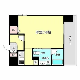 ジュネーゼ京町堀パークサイド【11階】の間取り