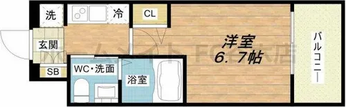 ラクラス阿倍野元町【5階】の間取り