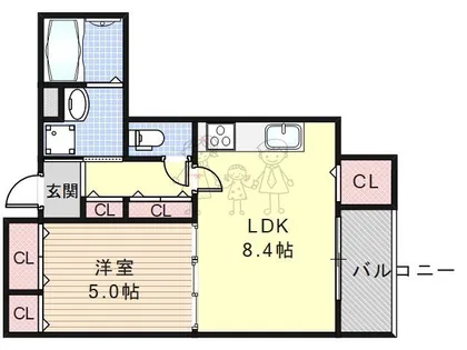 クリエオーレ照ヶ丘【1階】の間取り