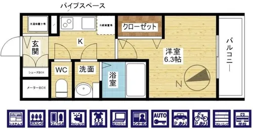 ファーストフィオーレ三国【10階】の間取り