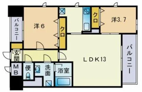 ブラン・スタイル博多【12階】の間取り