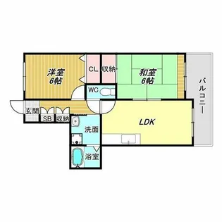 ラフォーレ我孫子筋【4階】の間取り