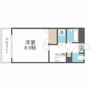 リベルタス大名【3階】の間取り