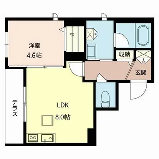 メゾン・ドゥ・シエル【0102号室】の間取り