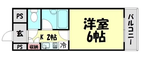 ヴァンテーヌ西納【5階】の間取り